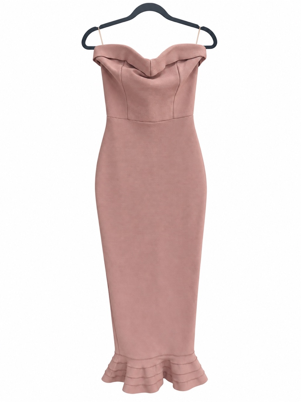 House of CB Mauve Off-Shoulder Midi Dress